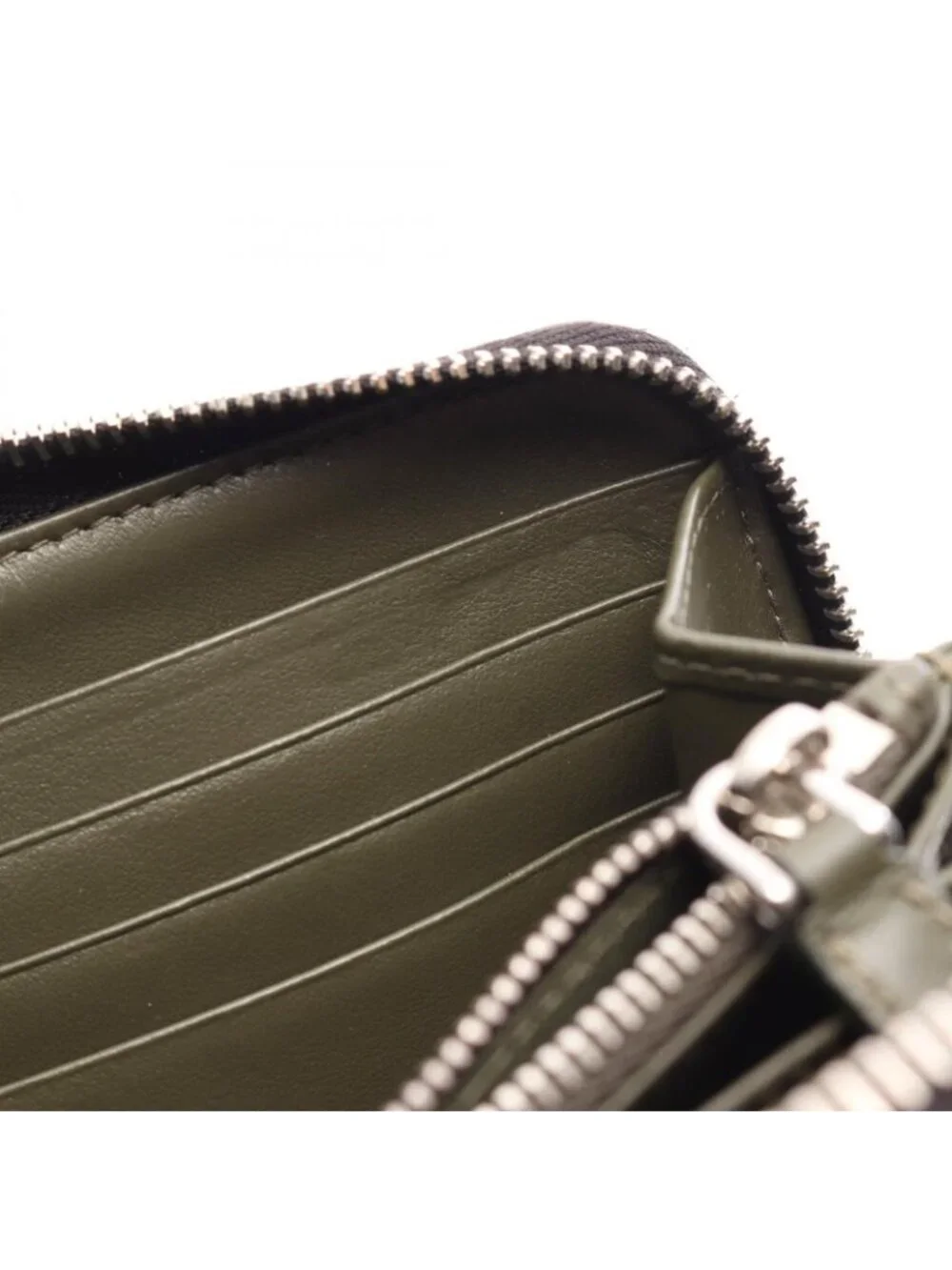 Prada Round Length Wallet Black Leather Triangle Logo